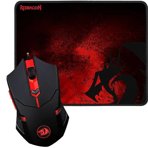 KIT GAMER REDRAGON MOUSE E MOUSEPAD M601-BA