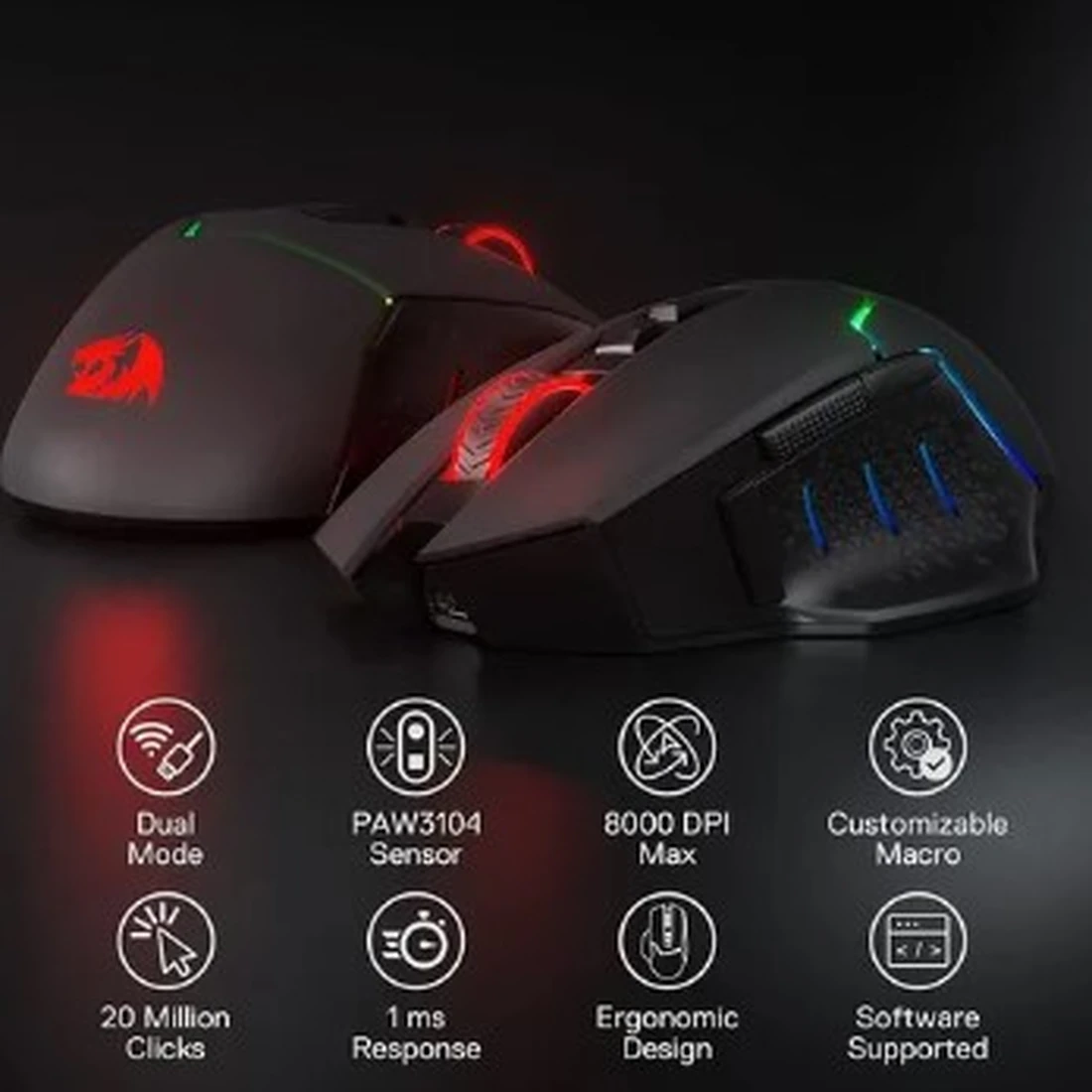 Mouse Gamer Redragon Mirage Pro M690-pro Rgb Preto - imagem 1