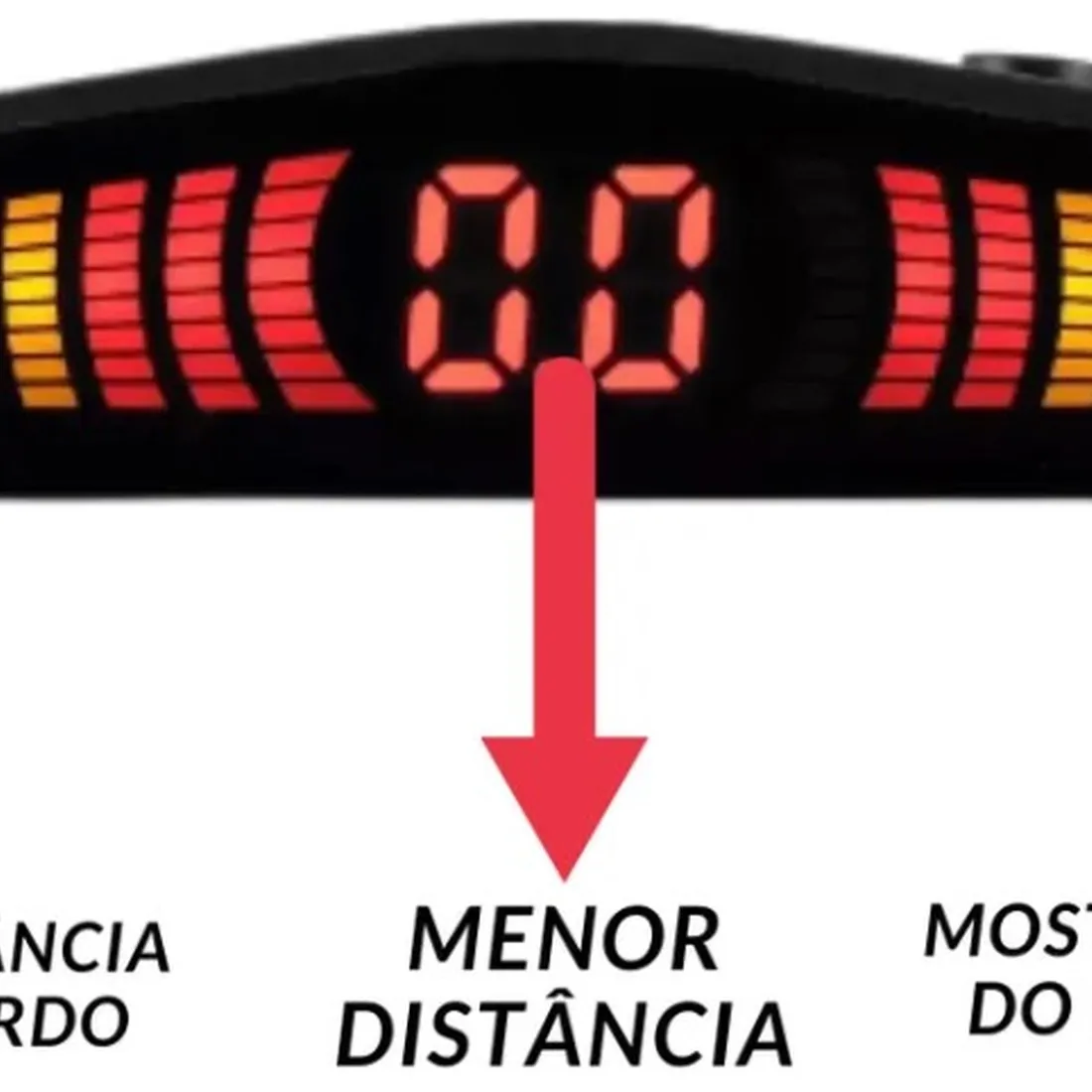 Sensor De Ré Estacionamento FP Import 4 Sensores (Preto, Prata, Branco)