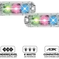 Strobo AJK 2 Faróis 6w Rgb Led - imagem 1