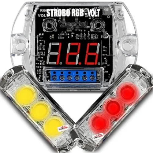 Strobo Zendel Com Voltimetro Para Som Automotivo Colorido Rgb