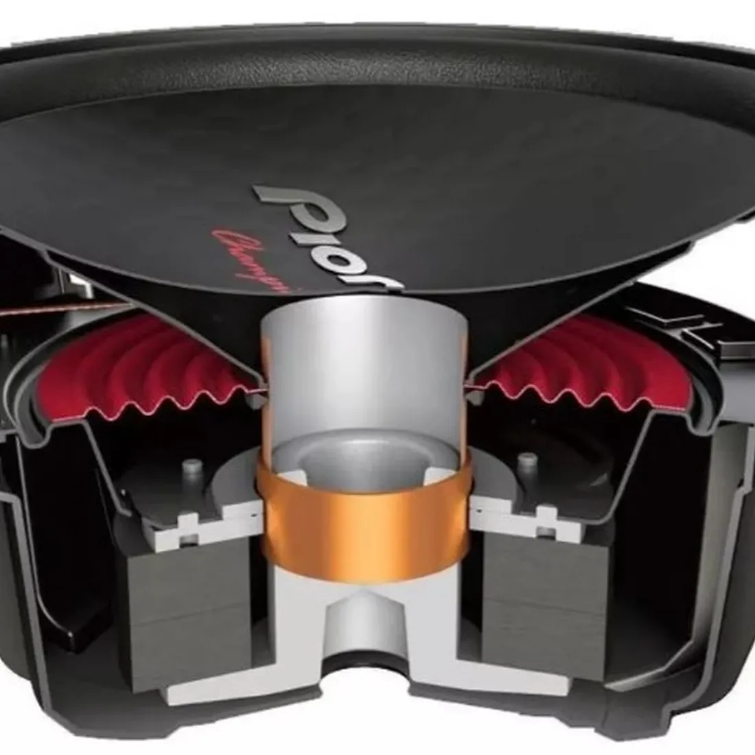Subwoofer Pioneer 12 Polegadas Cara Preta Ts-w312s4 1600w Cor Preto