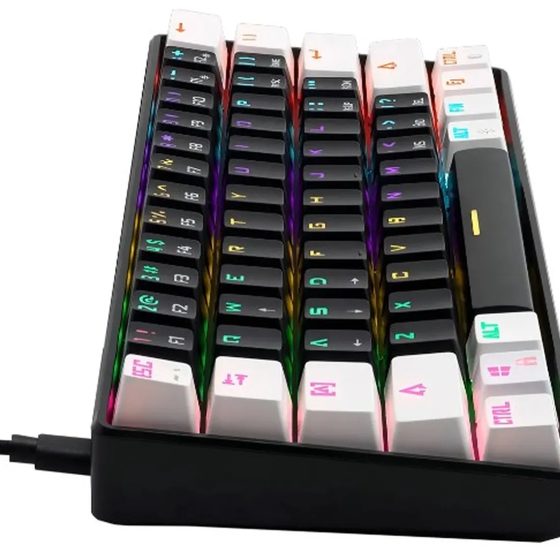 Teclado Gamer Gamdias Aura Gk2 Switch Brown Branco E Preto
