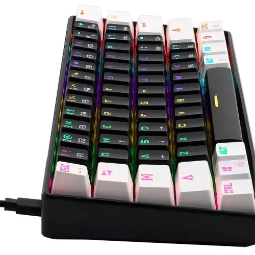 Teclado Gamer Gamdias Aura Gk2 Switch Brown Branco E Preto
