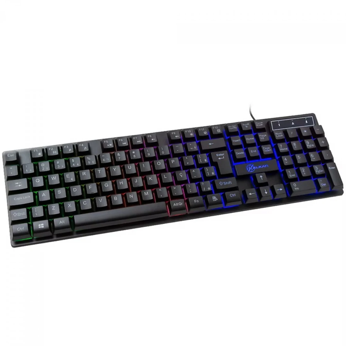 Teclado Gamer Kalkan Hati, Rainbow, Membrana, ABNT2, Preto, KLK00012 - imagem 2