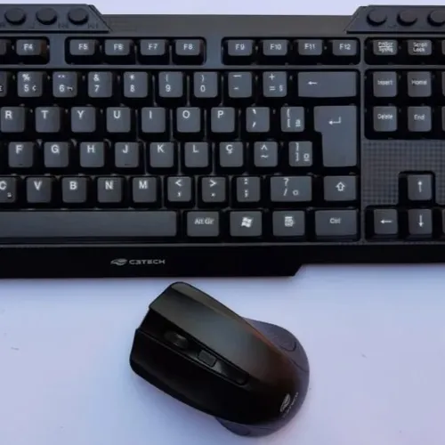 Teclado + Mouse Sem Fio K-w10bk C3tech Preto