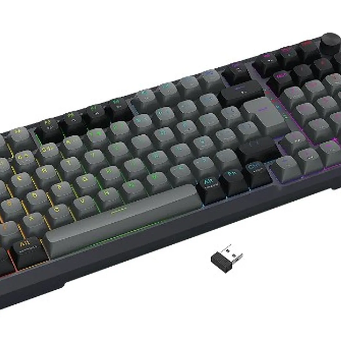 Teclado Gamer Redragon Bragi Pro RGB Mecânico Sem Fio/USB-C – 1800 Compact, Gasket Mount, Switch Cream, ABNT2