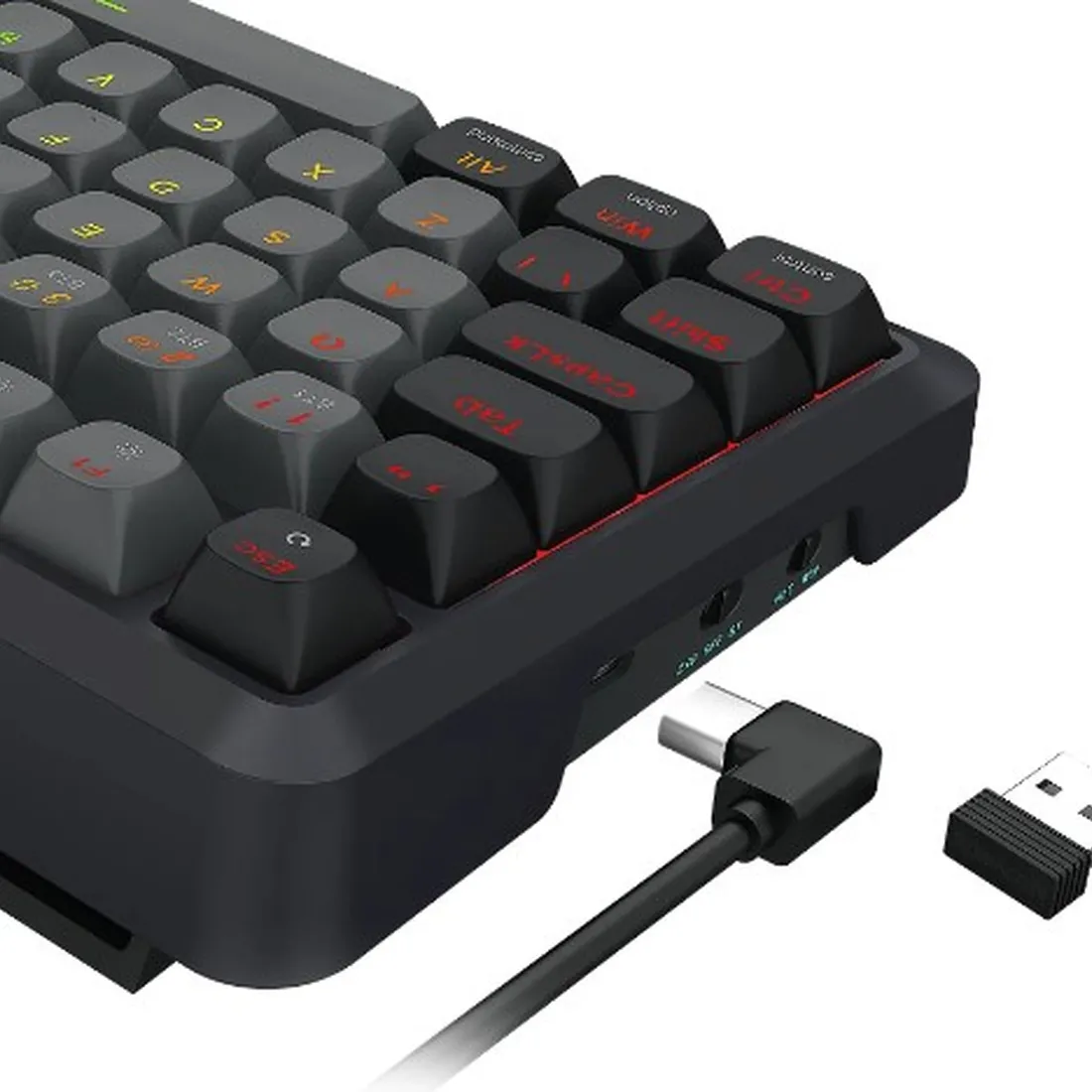 Teclado Gamer Redragon Bragi Pro RGB Mecânico Sem Fio/USB-C – 1800 Compact, Gasket Mount, Switch Cream, ABNT2