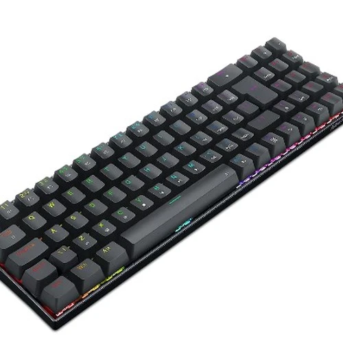 TECLADO MECÂNICO GAMER ZED PRO RGB PRETO SWITCH MARROM