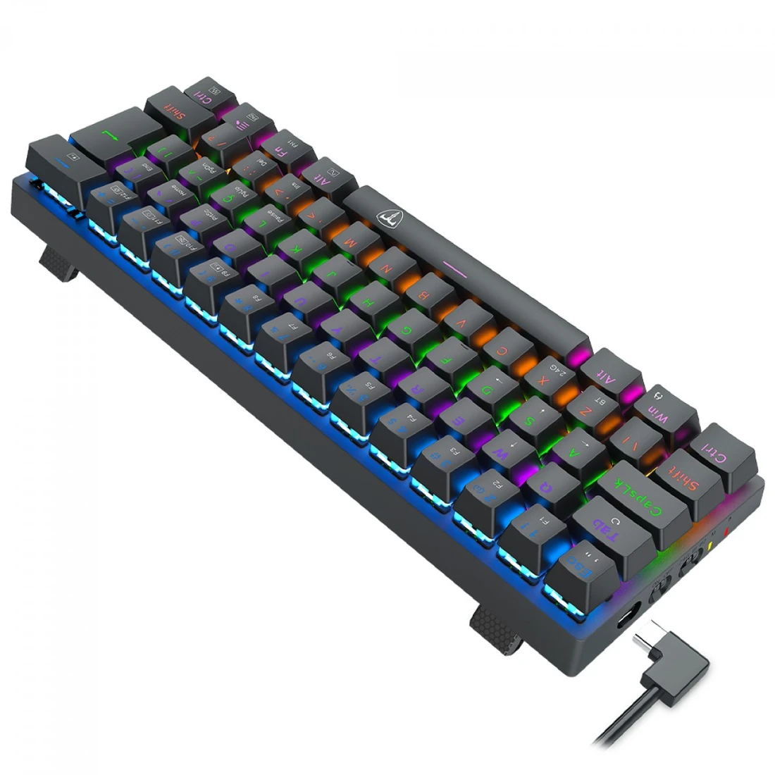 Teclado Mecânico Gamer T-Dagger Arena Pro, Rainbow, Wireless/Bluetooth, Switch Brown, 60%, ABNT2, Preto, T-TGK321PRO-BR PT - imagem 2