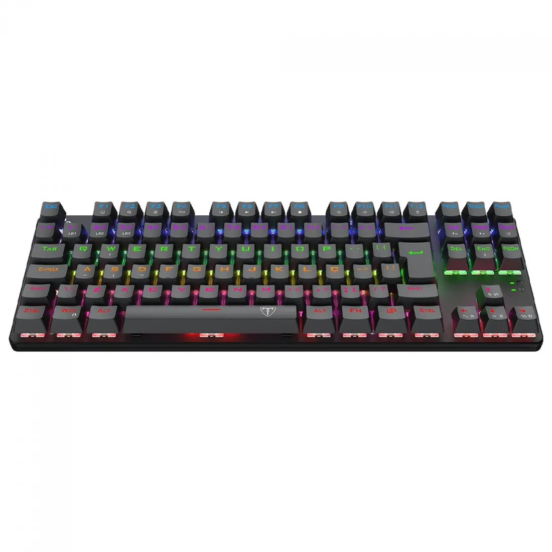 Teclado Mecânico Gamer T-Dagger Bora, Rainbow, Switch Brown, TKL, ABNT2, Preto, T-TGK313-BR