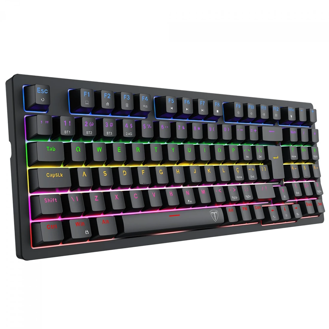 Teclado Mecânico Gamer T-Dagger Holysword, Rainbow, Wireless/Bluetooth, Switch Brown, ABNT2, Preto, T-TGK331-BR - imagem 4