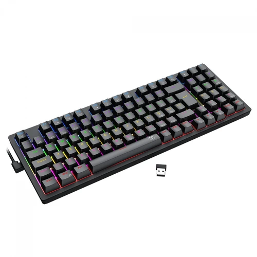 Teclado Mecânico Gamer T-Dagger Holysword, Rainbow, Wireless/Bluetooth, Switch Brown, ABNT2, Preto, T-TGK331-BR
