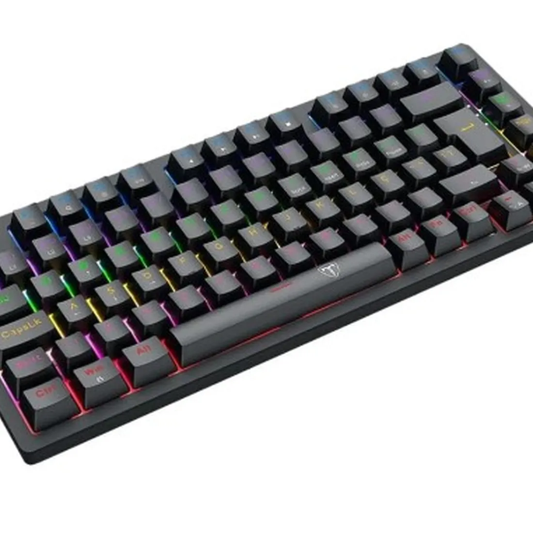 Teclado Mecânico Gamer T-dagger Megatre 75%, RGB, Switch Dust-proof Marrom, USB Tipo-C Removível, ABNT2, Preto - T-TGK326-BR