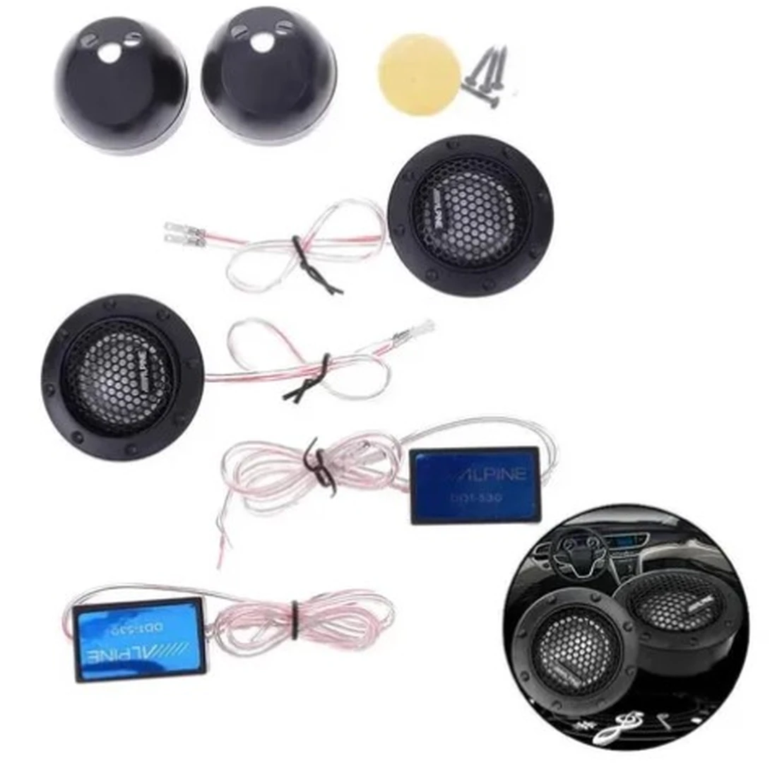 Tweeters Crossover Alpine Ddt-s30 De 180 Watts - imagem 5