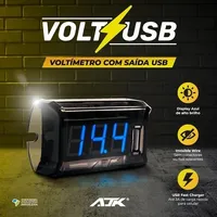 Voltímetro AJK Black Digital Com Saida Usb Medidor Bateria - imagem 2