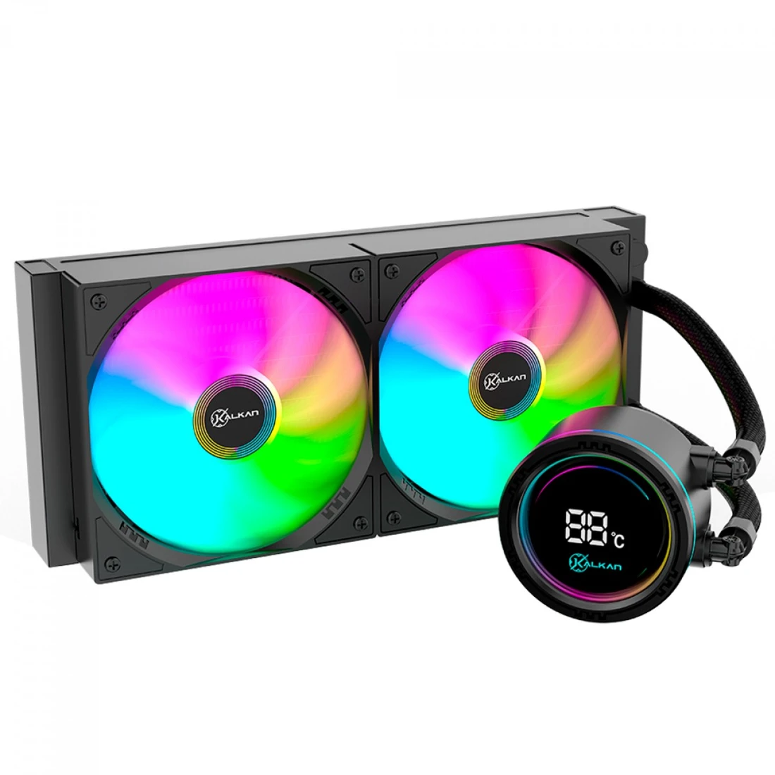 WATER COOLER KALKAN ALPHA 240 ARGB, 240MM, COM DISPLAY - imagem 1