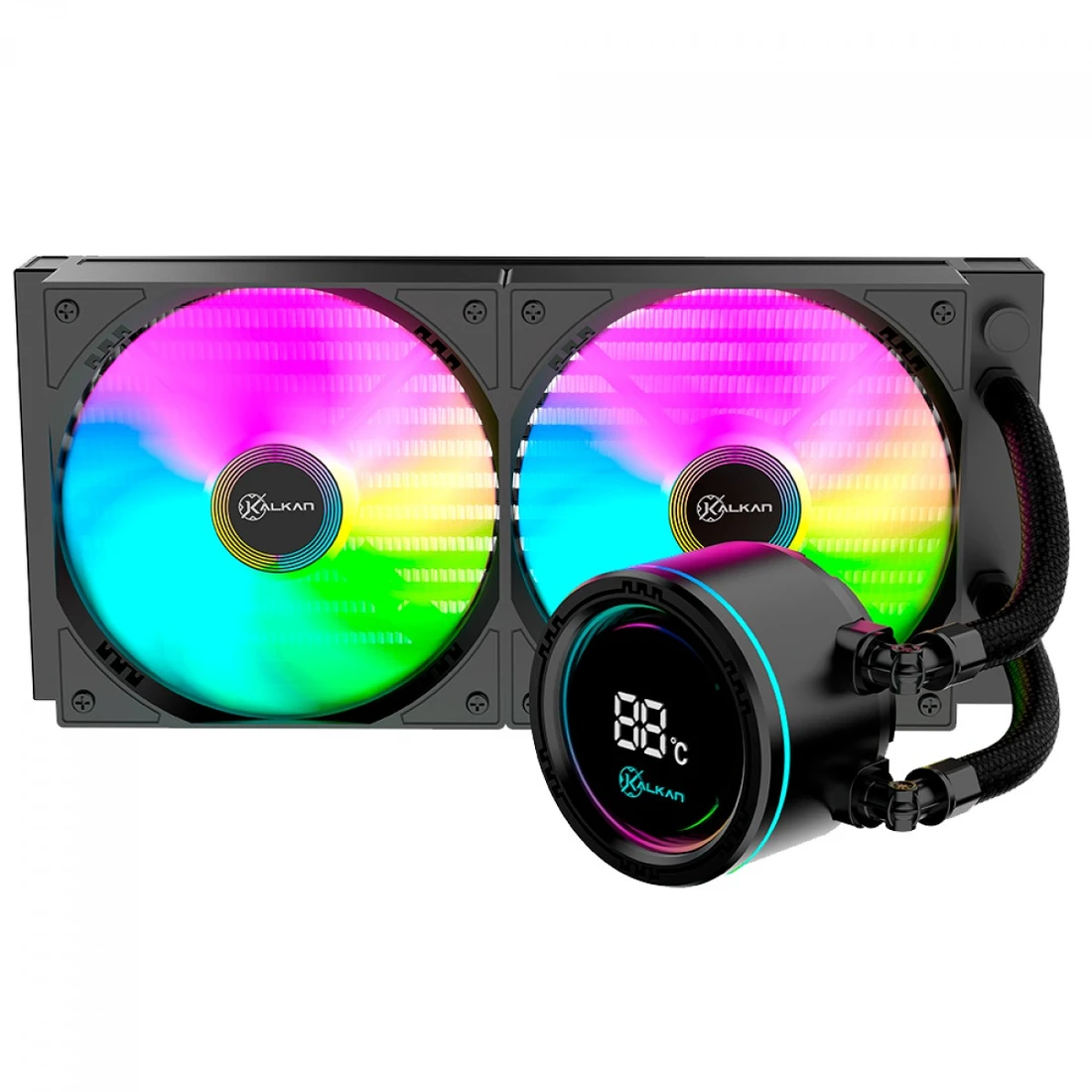 WATER COOLER KALKAN ALPHA 240 ARGB, 240MM, COM DISPLAY - imagem 2
