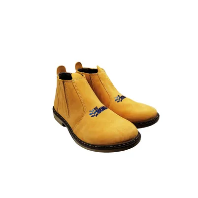 BOTA NOBUCK DE BONA DE COURO - AMARELA