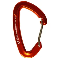 MOSQUETÃO EM ALUMÍNIO D ASSIMETRICO SEM TRAVA GATILHO ARAMIDO 28kN LARANJA - CE-EN - FOR ROPE ® - imagem 1