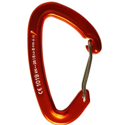 MOSQUETÃO EM ALUMÍNIO D ASSIMETRICO SEM TRAVA GATILHO ARAMIDO 28kN LARANJA - CE-EN - FOR ROPE ®