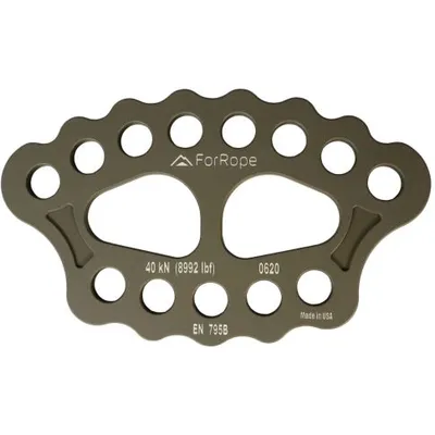 PLACA DE ANCORAGEM ALUMÍNIO 13 (8+5) FUROS 40KN - FOR ROPE ®