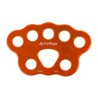 PLACA DE ANCORAGEM EM ALUMÍNIO - 8 (5+3) FUROS - LARANJA - 40kN - FOR ROPE ® - imagem 1