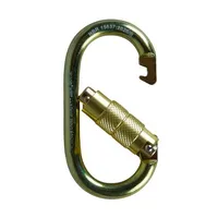 MOSQUETÃO AÇO OVAL DUPLA TRAVA AUTO 25KN - AMARELO/ ZINCO - CE/EN - FOR ROPE ® - imagem 2