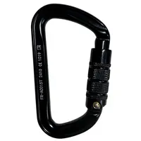 MOSQUETÃO EM ALUMÍNIO D ASSIMÉTRICO - TRIPLA TRAVA AUTO - 30kN - PRETO - CE EN - FOR ROPE ® - imagem 1