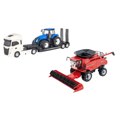 CAMINHAO TRATOR T8 E COLHEITADEIRA CASE VERMELHA