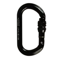 MOSQUETÃO ALUMINIO OVAL TRAVA ROSCA KEYLOCK 25kN PRETO - FOR ROPE ® - imagem 1