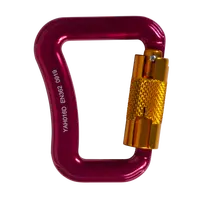 MOSQUETÃO ALUMINIO FLY PARAGLIDER DUPLA TRAVA AUTO 18kN VERMELHO/TRAVA AMARELA - EN - FOR ROPE ® - imagem 1