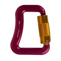 MOSQUETÃO ALUMINIO FLY PARAGLIDER DUPLA TRAVA AUTO 18kN VERMELHO/TRAVA AMARELA - EN - FOR ROPE ® - imagem 2