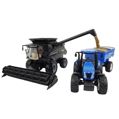 COLHEITADEIRA CASE PRETA E TRATOR NEW HOLLAND T8 GRANELEIRO