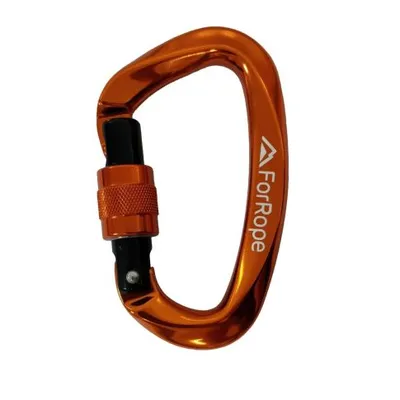 MOSQUETÃO EM ALUMÍNIO - D - MINI - TRAVA ROSCA - 22kN - LARANJA - EN CE - FOR ROPE 