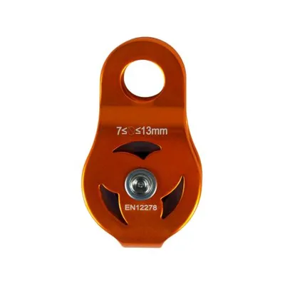 POLIA SIMPLES EM ALUMÍNIO ROLAMENTADO PLACAS FIXAS PARA CORDAS E CABOS DE 7 A 13mm - CE EN - 23kN - FOR ROPE ®
