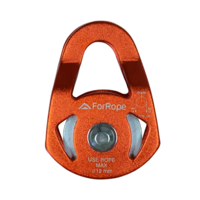 POLIA SIMPLES COMPACT EM ALUMÍNIO COM PLACAS OSCILANTES - LARANJA - 28kN - FOR ROPE ®