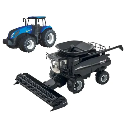 TRATOR T8 E COLHEITADEIRA CASE PRETA
