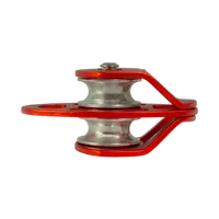 POLIA DUPLA COMPACT EM ALUMÍNIO COM PLACAS OSCILANTES LARANJA - 28kN - CE EN - FOR ROPE ® - imagem 3