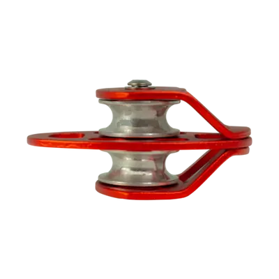 POLIA DUPLA COMPACT EM ALUMÍNIO COM PLACAS OSCILANTES LARANJA - 28kN - CE EN - FOR ROPE ®