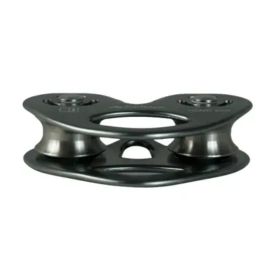 POLIA DUPLA EM LINHA ALUMÍNIO 25kN, CABOS E CORDAS 7 a 13mm - HEART EVO - TIROLESA - FOR ROPE