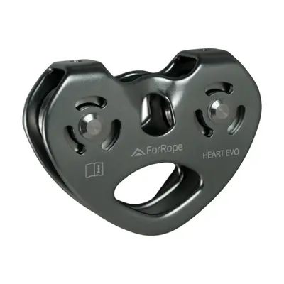 POLIA DUPLA EM LINHA ALUMÍNIO 25kN, CABOS E CORDAS 7 a 13mm - HEART EVO - TIROLESA - FOR ROPE