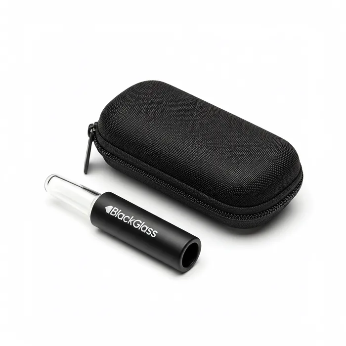 Piteira de Vidro Antichamas BlackGlass – Reutilizável com Case