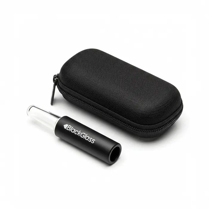Piteira de Vidro Antichamas BlackGlass – Reutilizável com Case