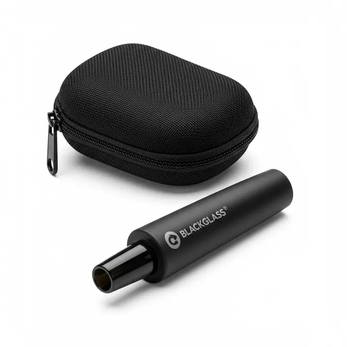 Piteira de Vidro Antichamas BlackGlass – Reutilizável com Case