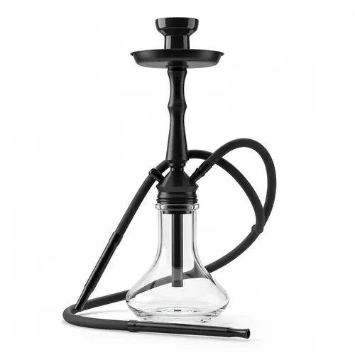 Narguilé Completo Zeus Mini - Preto Fosco com Vaso Transparente