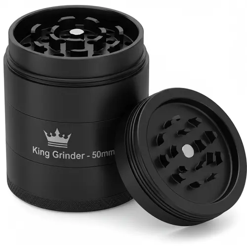 Dichavador de Alumínio 3 Partes King Grinder – Preto Fosco 50mm