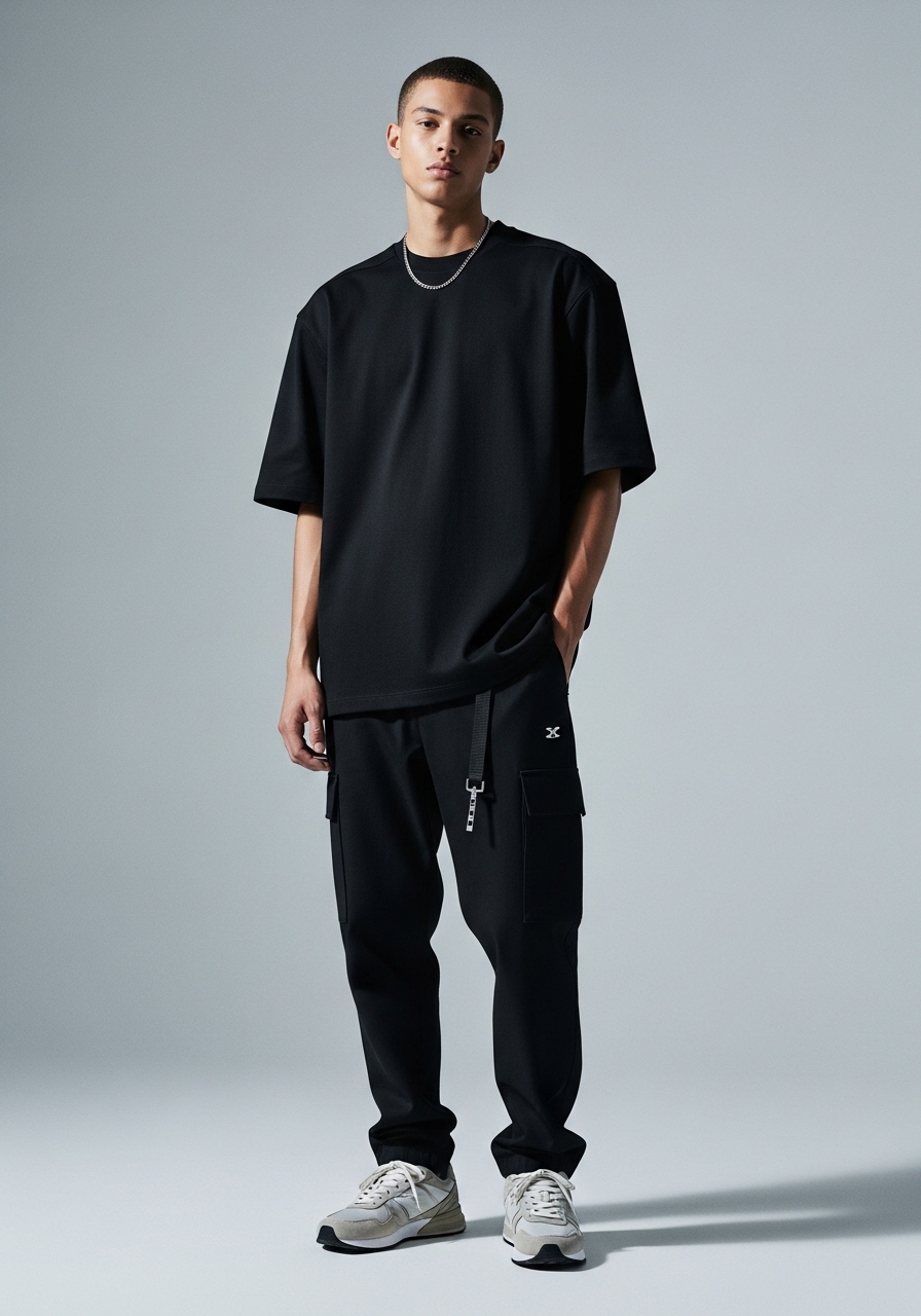 Camiseta Masculina Oversized Essential Black Premium