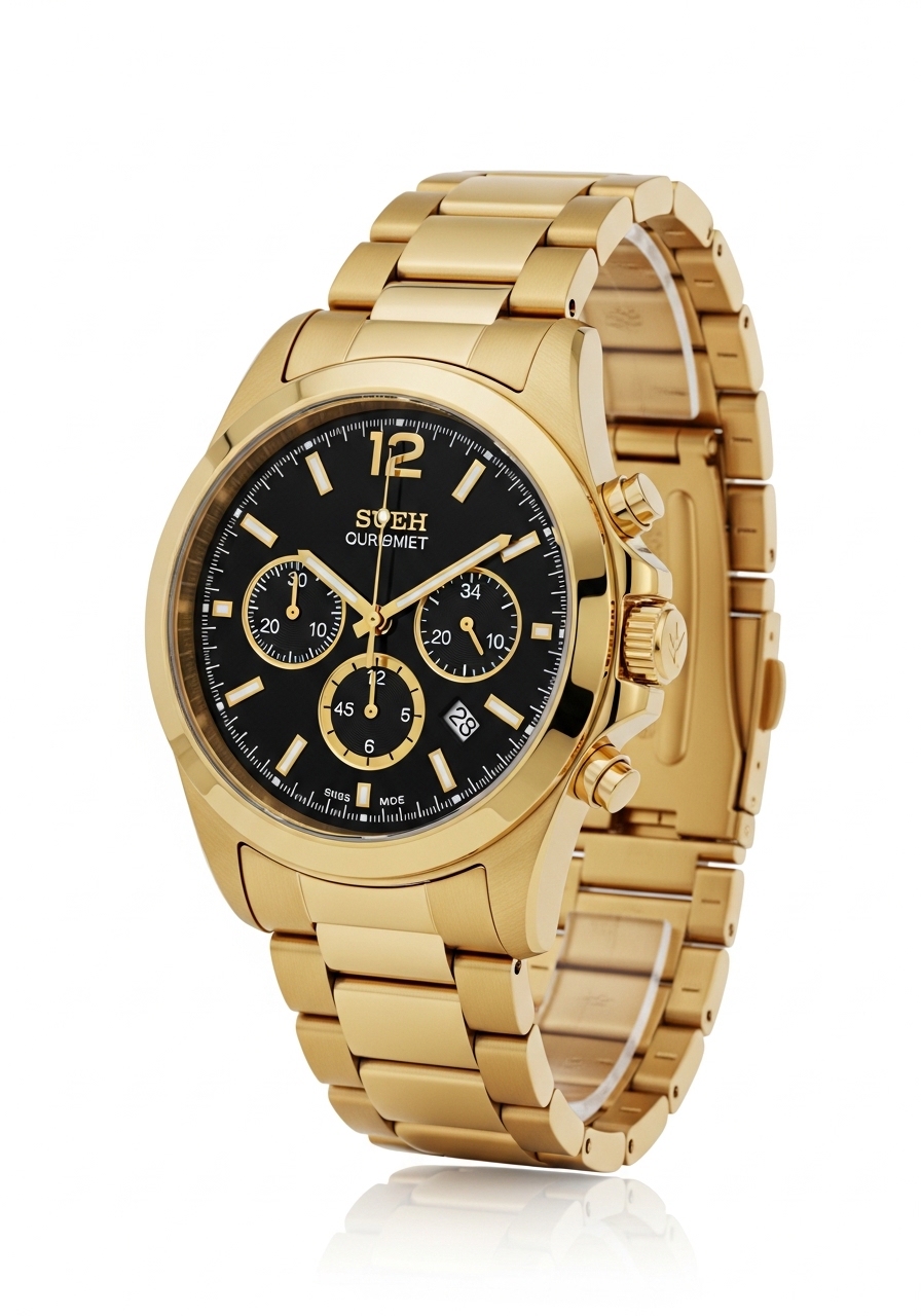 Relógio Masculino Golden Chronograph Prestige