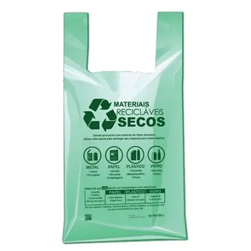 Sacola Plástica Biodegradável Verde 30x40